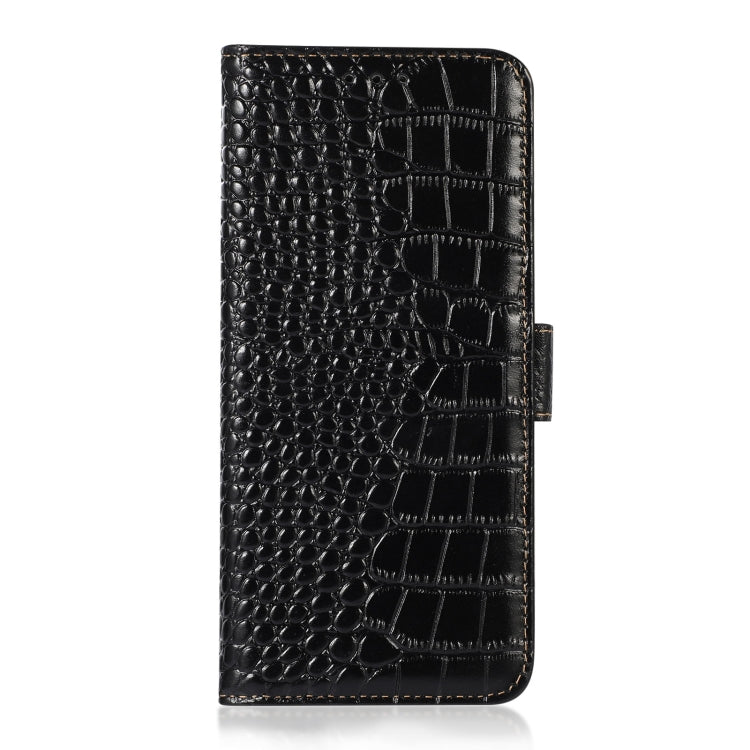 For Sony Xperia 1 VI Crocodile Top Layer Cowhide Leather Phone Case(Black) - Sony Cases by buy2fix | Online Shopping UK | buy2fix