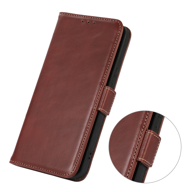 For Sony Xperia 5 V Crazy Horse Top Layer Cowhide Leather Phone Case(Brown) - Sony Cases by buy2fix | Online Shopping UK | buy2fix