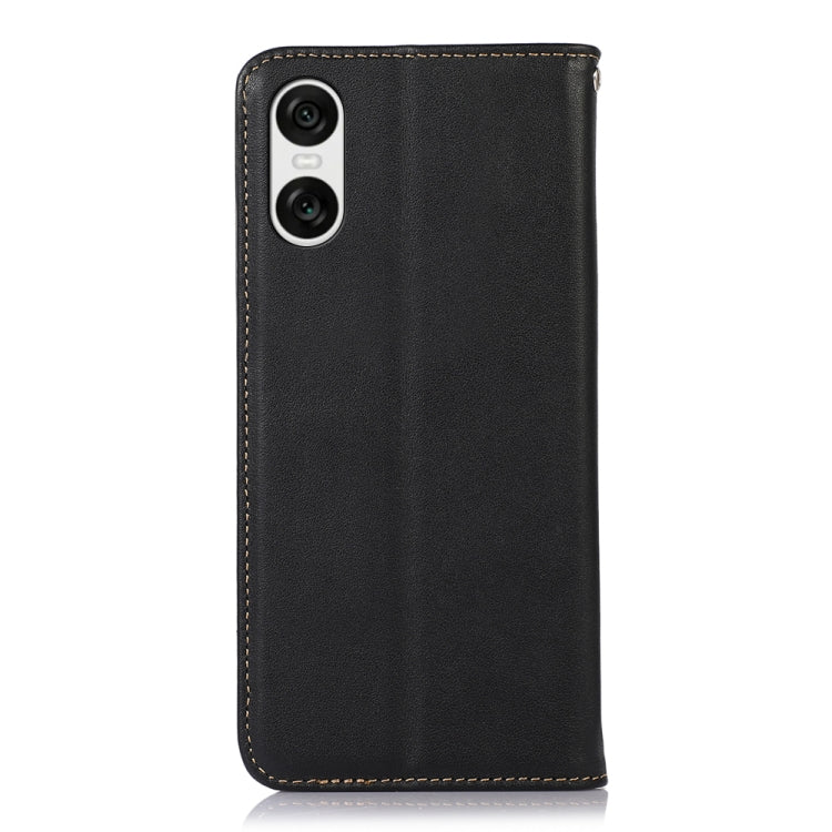For Sony Xperia 10 VI KHAZNEH Nappa Top Layer Cowhide Leather Phone Case(Black) - Sony Cases by buy2fix | Online Shopping UK | buy2fix