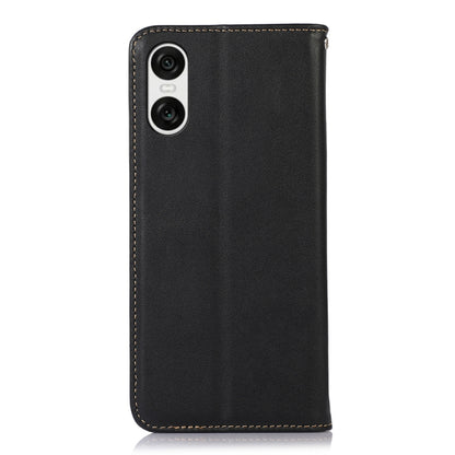 For Sony Xperia 10 VI KHAZNEH Nappa Top Layer Cowhide Leather Phone Case(Black) - Sony Cases by buy2fix | Online Shopping UK | buy2fix