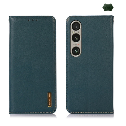 For Sony Xperia 1 VI KHAZNEH Nappa Top Layer Cowhide Leather Phone Case(Green) - Sony Cases by buy2fix | Online Shopping UK | buy2fix