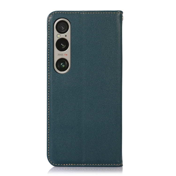 For Sony Xperia 1 VI KHAZNEH Nappa Top Layer Cowhide Leather Phone Case(Green) - Sony Cases by buy2fix | Online Shopping UK | buy2fix