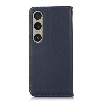 For Sony Xperia 1 VI KHAZNEH Nappa Top Layer Cowhide Leather Phone Case(Blue) - Sony Cases by buy2fix | Online Shopping UK | buy2fix