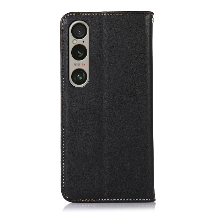 For Sony Xperia 1 VI KHAZNEH Nappa Top Layer Cowhide Leather Phone Case(Black) - Sony Cases by buy2fix | Online Shopping UK | buy2fix