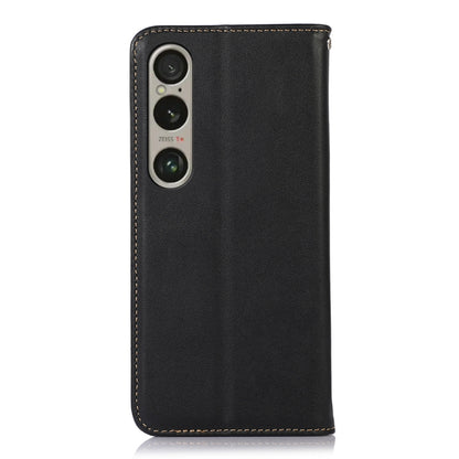 For Sony Xperia 1 VI KHAZNEH Nappa Top Layer Cowhide Leather Phone Case(Black) - Sony Cases by buy2fix | Online Shopping UK | buy2fix