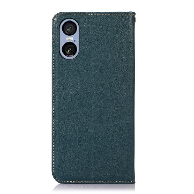 For Sony Xperia 5 VI KHAZNEH Nappa Top Layer Cowhide Leather Phone Case(Green) - Sony Cases by buy2fix | Online Shopping UK | buy2fix