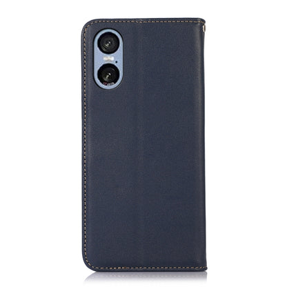 For Sony Xperia 5 VI KHAZNEH Nappa Top Layer Cowhide Leather Phone Case(Blue) - Sony Cases by buy2fix | Online Shopping UK | buy2fix