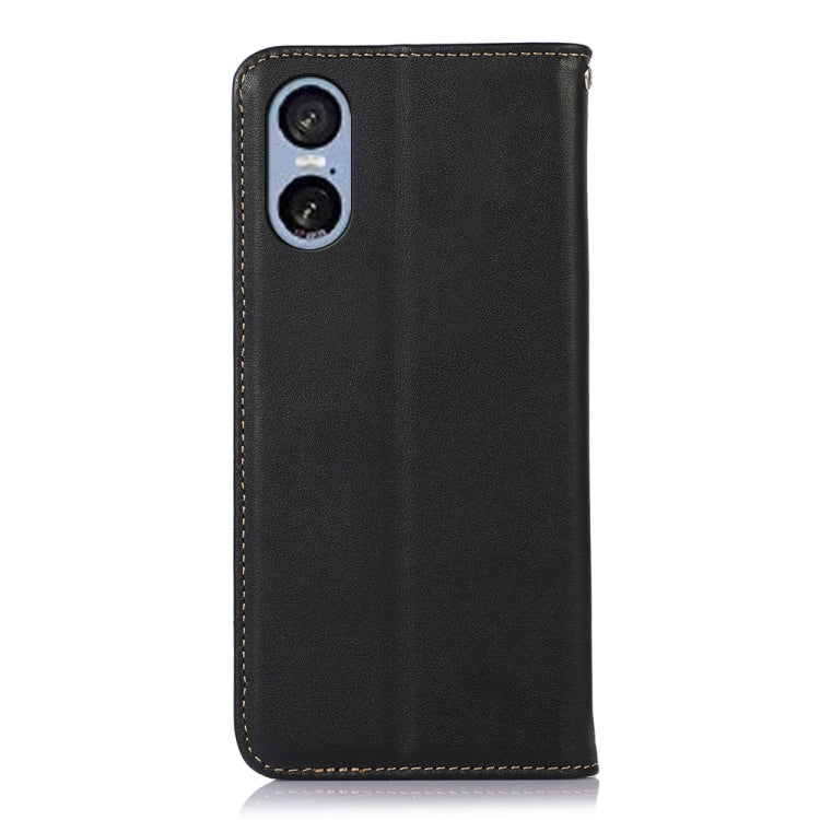 For Sony Xperia 5 VI KHAZNEH Nappa Top Layer Cowhide Leather Phone Case(Black) - Sony Cases by buy2fix | Online Shopping UK | buy2fix