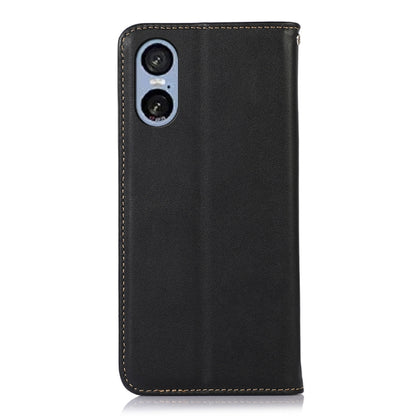 For Sony Xperia 5 VI KHAZNEH Nappa Top Layer Cowhide Leather Phone Case(Black) - Sony Cases by buy2fix | Online Shopping UK | buy2fix