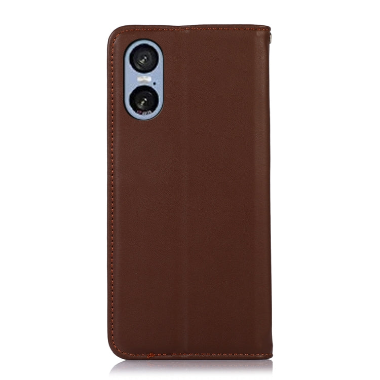 For Sony Xperia 5 VI KHAZNEH Nappa Top Layer Cowhide Leather Phone Case(Brown) - Sony Cases by buy2fix | Online Shopping UK | buy2fix