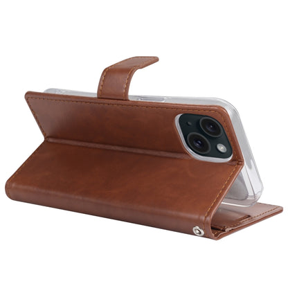 For iPhone 15 Plus GOOSPERY BLUE MOON Crazy Horse Texture Leather Phone Case(Brown) - iPhone 15 Plus Cases by GOOSPERY | Online Shopping UK | buy2fix