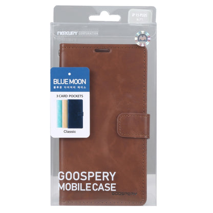For iPhone 15 Plus GOOSPERY BLUE MOON Crazy Horse Texture Leather Phone Case(Brown) - iPhone 15 Plus Cases by GOOSPERY | Online Shopping UK | buy2fix