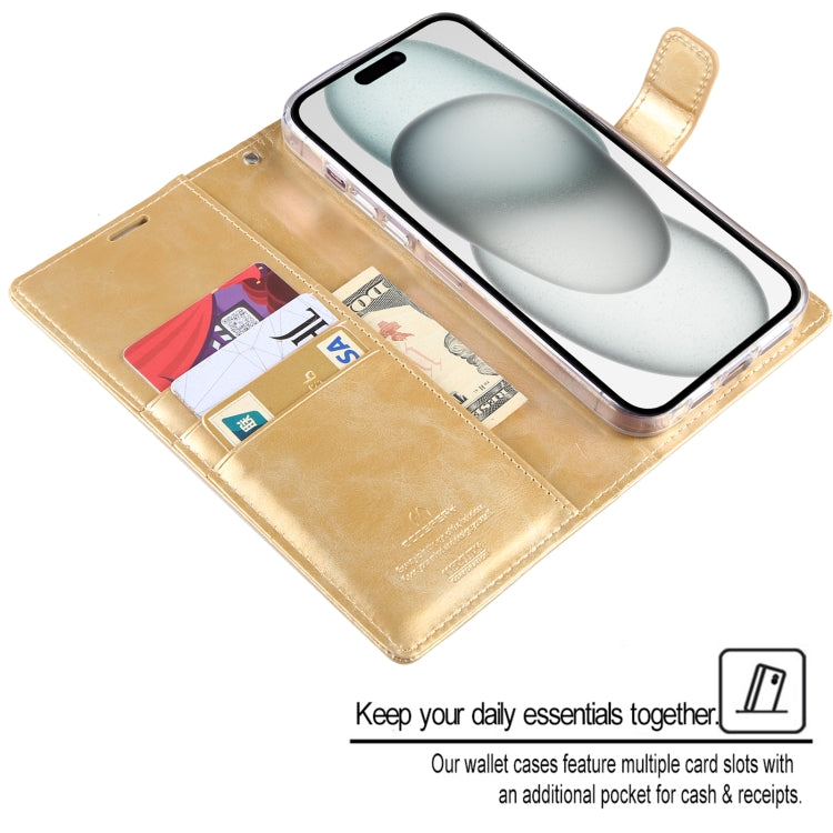 For iPhone 15 Pro GOOSPERY BLUE MOON Crazy Horse Texture Leather Phone Case(Brown) - iPhone 15 Pro Cases by GOOSPERY | Online Shopping UK | buy2fix