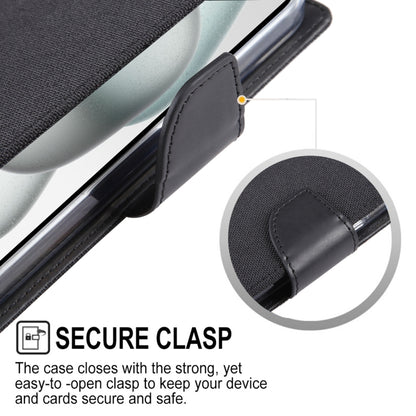 For iPhone 15 Pro GOOSPERY CANVAS DIARY Fabric Texture Flip Leather Phone Case(Navy Blue) - iPhone 15 Pro Cases by GOOSPERY | Online Shopping UK | buy2fix