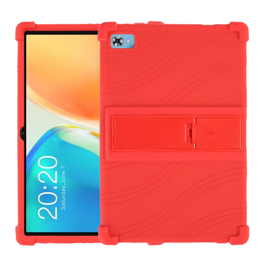 For Teclast M40 Plus Shockproof Silicone Tablet Protective Case with Holder(Red) - Teclast by buy2fix | Online Shopping UK | buy2fix