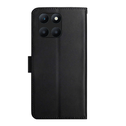 For Honor X8b HT02 Genuine Leather Fingerprint-proof Flip Phone Case(Black) - Honor Cases by buy2fix | Online Shopping UK | buy2fix