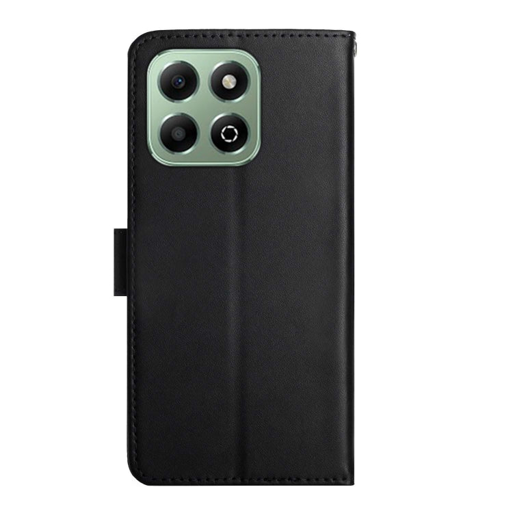 For Honor X6b HT02 Genuine Leather Fingerprint-proof Flip Phone Case(Black) - Honor Cases by buy2fix | Online Shopping UK | buy2fix