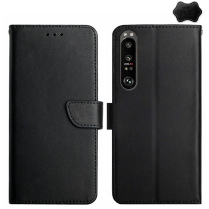 For Sony Xperia 1 VI Genuine Leather Fingerprint-proof Horizontal Flip Phone Case(Black) - Sony Cases by buy2fix | Online Shopping UK | buy2fix