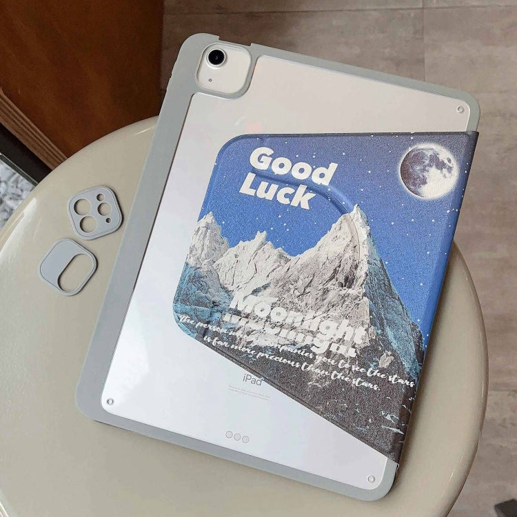 For iPad Pro 12.9 2022 / 2021 / 2020 Painted Magnetic Split Leather Tablet Case(Mountain Moon) - iPad Pro 12.9 (2022/2021) Cases by buy2fix | Online Shopping UK | buy2fix
