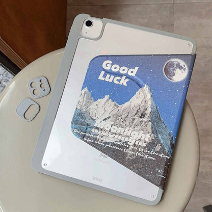 For iPad Pro 12.9 2022 / 2021 / 2020 Painted Magnetic Split Leather Tablet Case(Mountain Moon) - iPad Pro 12.9 (2022/2021) Cases by buy2fix | Online Shopping UK | buy2fix