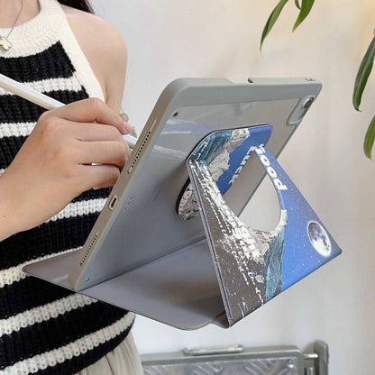 For iPad Pro 12.9 2022 / 2021 / 2020 Painted Magnetic Split Leather Tablet Case(Mountain Moon) - iPad Pro 12.9 (2022/2021) Cases by buy2fix | Online Shopping UK | buy2fix