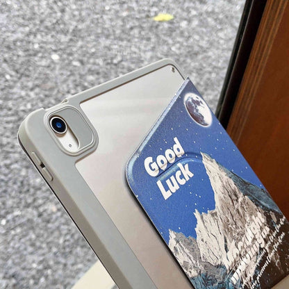 For iPad Pro 12.9 2022 / 2021 / 2020 Painted Magnetic Split Leather Tablet Case(Mountain Moon) - iPad Pro 12.9 (2022/2021) Cases by buy2fix | Online Shopping UK | buy2fix