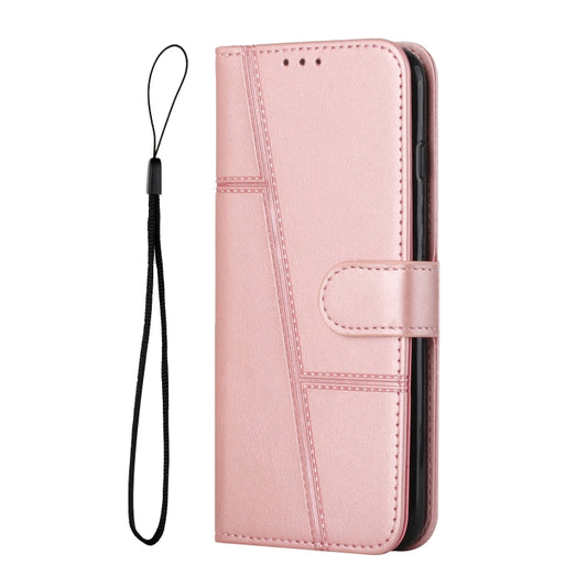 For Motorola Moto G Play 5G 2024 Stitching Calf Texture Buckle Leather Phone Case(Rose Gold) by buy2fix