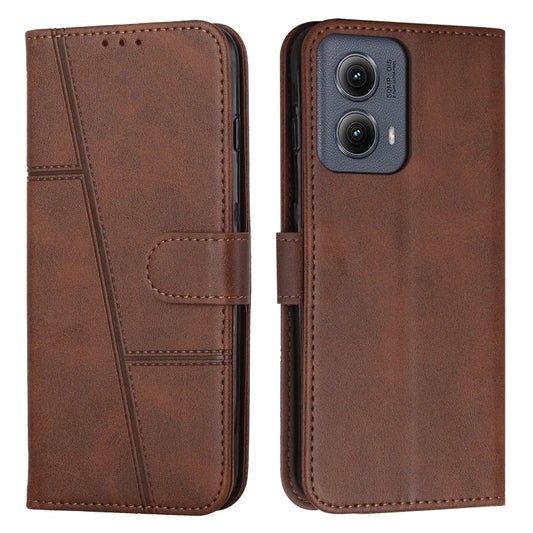 For Motorola Edge 2024 Stitching Calf Texture Buckle Leather Phone Case(Brown) by buy2fix