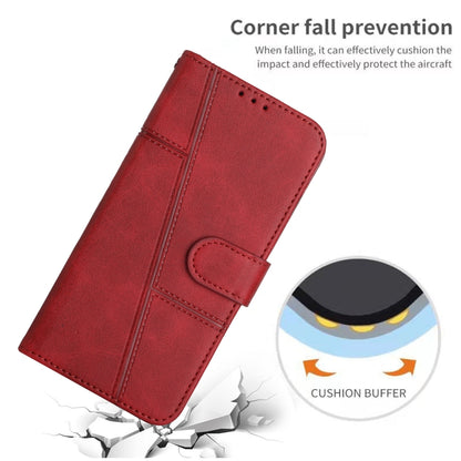 For Motorola Moto G Stylus 5G 2024 Stitching Calf Texture Buckle Leather Phone Case(Red) by buy2fix