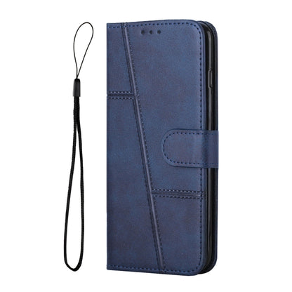 For Motorola Moto G Stylus 5G 2024 Stitching Calf Texture Buckle Leather Phone Case(Blue) - Motorola Cases by buy2fix | Online Shopping UK | buy2fix