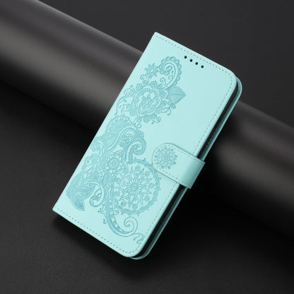 For Motorola Moto G Power 5G 2024 Datura Flower Embossed Flip Leather Phone Case(Light Blue) - Motorola Cases by buy2fix | Online Shopping UK | buy2fix