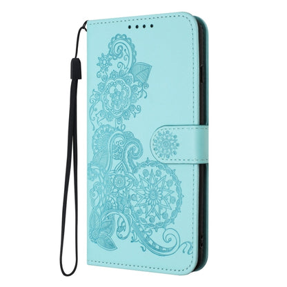 For Motorola Moto G Power 5G 2024 Datura Flower Embossed Flip Leather Phone Case(Light Blue) - Motorola Cases by buy2fix | Online Shopping UK | buy2fix