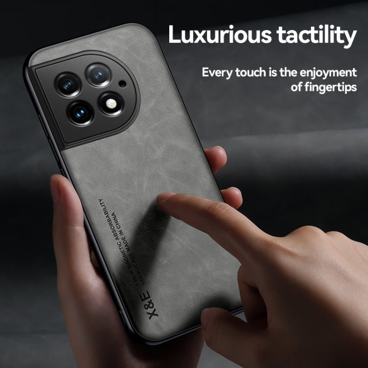 For OnePlus 13 Skin Feel Magnetic Leather Back Phone Case(Green) by buy2fix