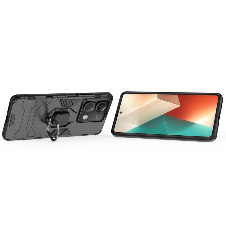 For Xiaomi Redmi Note 13 Shockproof PC + TPU Holder Phone Case(Black) - Xiaomi Cases by buy2fix | Online Shopping UK | buy2fix