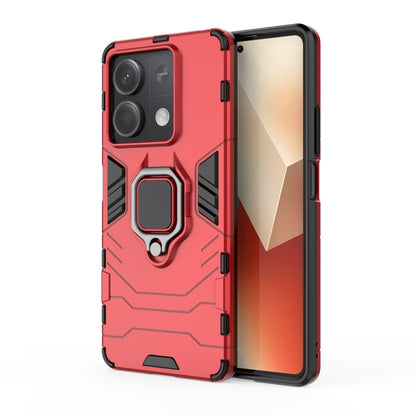 For Xiaomi Redmi Note 13 Shockproof PC + TPU Holder Phone Case(Red) by buy2fix