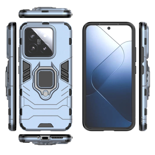 For Xiaomi 14 Shockproof PC + TPU Holder Phone Case(Navy Blue) by buy2fix