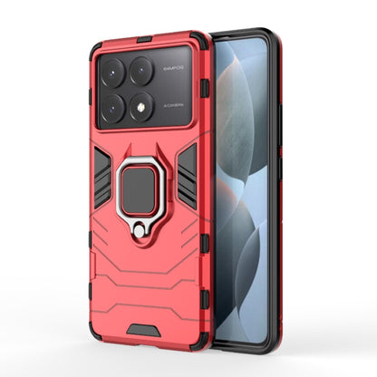 For Xiaomi Redmi K70E Shockproof PC + TPU Holder Phone Case(Red) - K70E Cases by buy2fix | Online Shopping UK | buy2fix