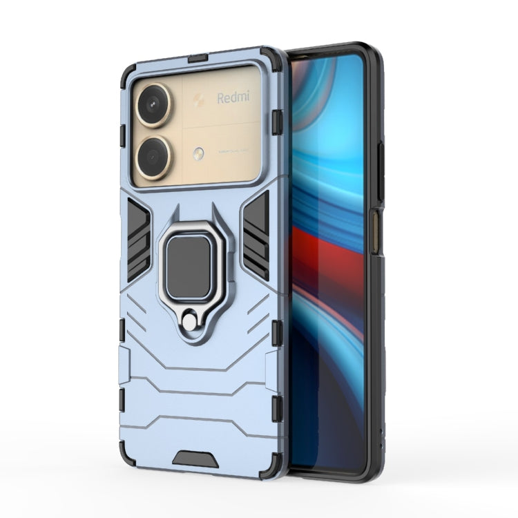 For Xiaomi Redmi Note 13R Pro 5G Shockproof PC + TPU Holder Phone Case(Navy Blue) - Xiaomi Cases by buy2fix | Online Shopping UK | buy2fix