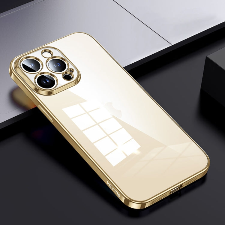 For iPhone 15 Pro SULADA Shine Through Series Plating TPU Transparent Phone Case(Gold) - iPhone 15 Pro Cases by SULADA | Online Shopping UK | buy2fix