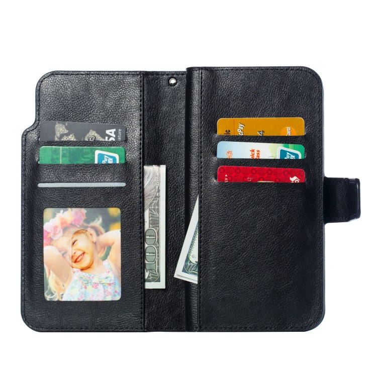 For iPhone 16 Tri-Fold 9-Card Wallets Leather Phone Case(Black) - iPhone 16 Cases by buy2fix | Online Shopping UK | buy2fix