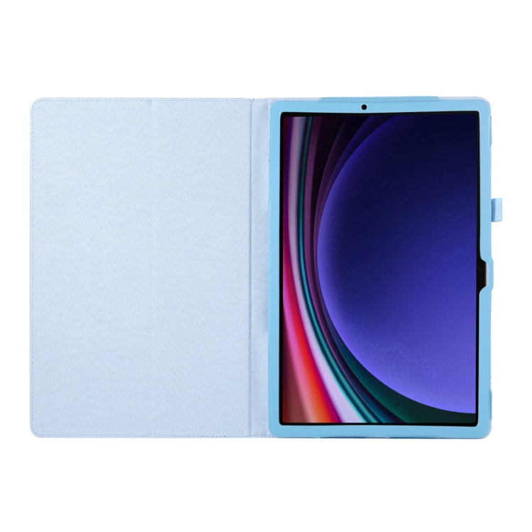 For Samsung Galaxy Tab S9+ Litchi Texture Leather Tablet Case with Holder(Sky Blue) - Other Galaxy Tab PC by buy2fix | Online Shopping UK | buy2fix