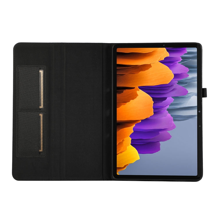 For Samsung Galaxy Tab S9 Horizontal Flip TPU + Fabric PU Leather Tablet Case(Black) - Galaxy Tab S9 Cases by buy2fix | Online Shopping UK | buy2fix