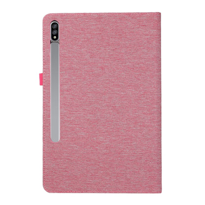 For Samsung Galaxy Tab S9 Ultra Horizontal Flip TPU + Fabric PU Leather Tablet Case(Rose Red) - Galaxy Tab S9 Ultra Cases by buy2fix | Online Shopping UK | buy2fix