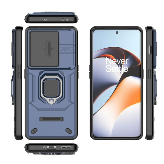 For OnePlus 11R 5G Sliding Camshield TPU + PC Shockproof Phone Case with Holder(Blue) by buy2fix