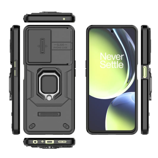 For OnePlus Nord CE 3 Lite 5G Sliding Camshield TPU + PC Shockproof Phone Case with Holder(Black) by buy2fix