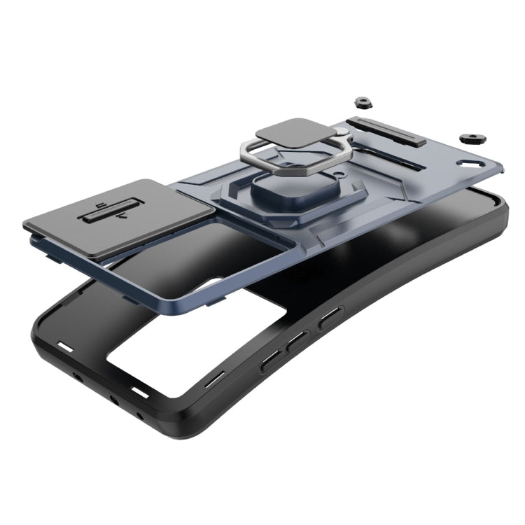 For OnePlus Nord CE 3 Lite 5G Sliding Camshield TPU + PC Shockproof Phone Case with Holder(Black) by buy2fix