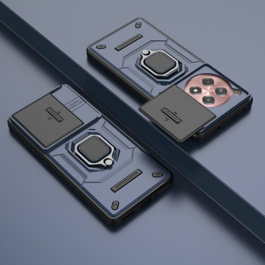 For OnePlus ACE 3 5G Sliding Camshield TPU + PC Shockproof Phone Case with Holder(Blue) by buy2fix