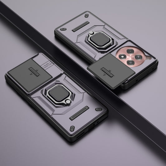 For OnePlus ACE 3 5G Sliding Camshield TPU + PC Shockproof Phone Case with Holder(Purple) by buy2fix