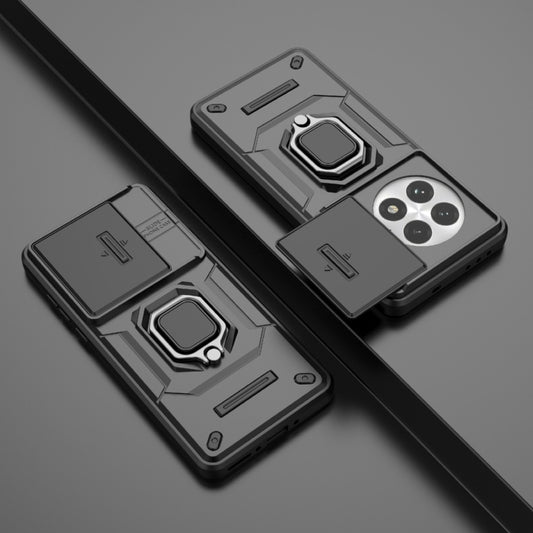 For OnePlus 13 5G Sliding Camshield TPU + PC Shockproof Phone Case with Holder(Black) by buy2fix