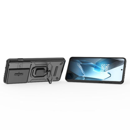 For OnePlus 13 5G Sliding Camshield TPU + PC Shockproof Phone Case with Holder(Black) by buy2fix